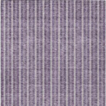 10' X 14' Purple And Ivory Striped Washable Indoor Outdoor Area Rug