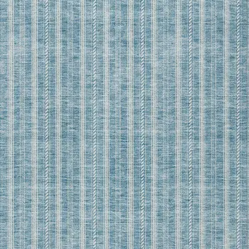 5' X 8' Teal Blue And Ivory Striped Washable Indoor Outdoor Area Rug