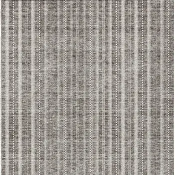 9' X 12' Taupe And Ivory Striped Washable Indoor Outdoor Area Rug