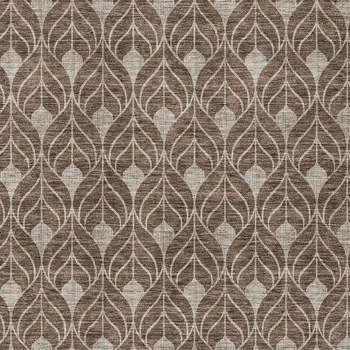 3' X 5' Brown And Beige Geometric Washable Indoor Outdoor Area Rug