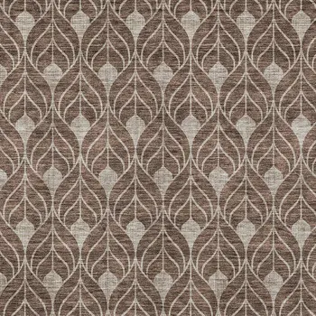 10' X 14' Brown And Beige Geometric Washable Indoor Outdoor Area Rug