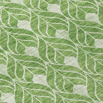8' Green And Light Green Round Geometric Washable Indoor Outdoor Area Rug