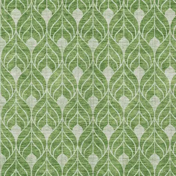 9' X 12' Green And Light Green Geometric Washable Indoor Outdoor Area Rug
