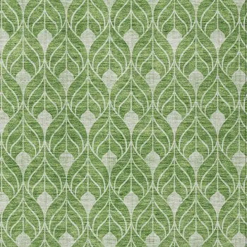 10' X 14' Green And Light Green Geometric Washable Indoor Outdoor Area Rug