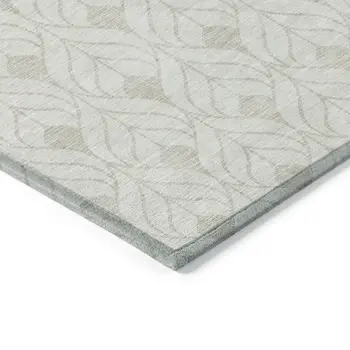 8' X 10' Ivory And Beige Geometric Washable Indoor Outdoor Area Rug