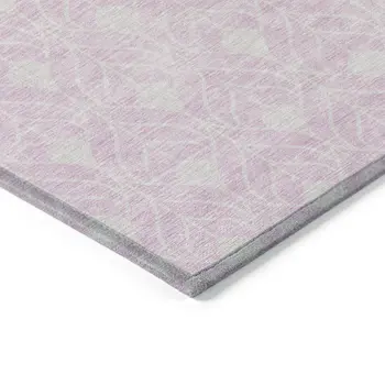 8' X 10' Pink And Ivory Geometric Washable Indoor Outdoor Area Rug