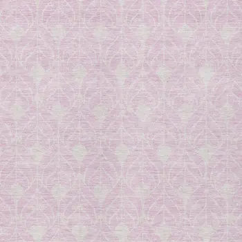 9' X 12' Pink And Ivory Geometric Washable Indoor Outdoor Area Rug