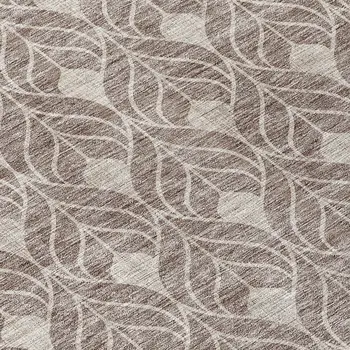 8' Taupe And Beige Round Geometric Washable Indoor Outdoor Area Rug