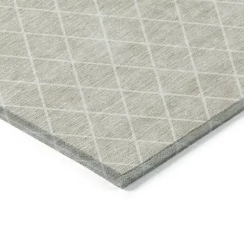 3' X 5' Beige And Ivory Geometric Washable Indoor Outdoor Area Rug