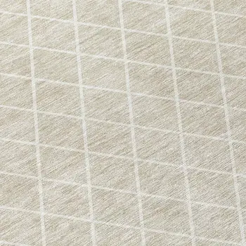 8' Beige And Ivory Round Geometric Washable Indoor Outdoor Area Rug