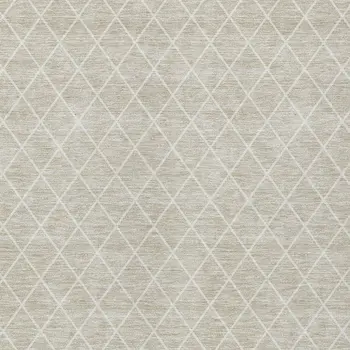 10' X 14' Beige And Ivory Geometric Washable Indoor Outdoor Area Rug