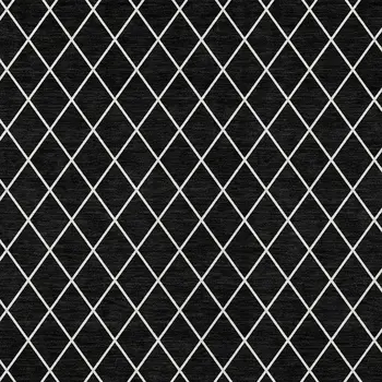 5' X 8' Black And Ivory Geometric Washable Indoor Outdoor Area Rug