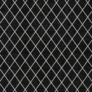 8' X 10' Black And Ivory Geometric Washable Indoor Outdoor Area Rug