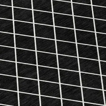 10' X 14' Black And Ivory Geometric Washable Indoor Outdoor Area Rug