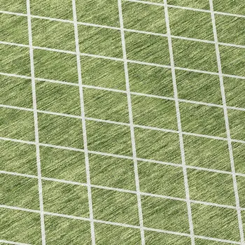 5' X 8' Green And Ivory Geometric Washable Indoor Outdoor Area Rug