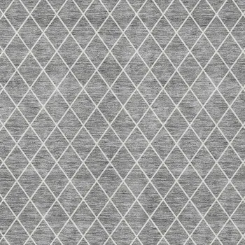 10' X 14' Gray And Ivory Geometric Washable Indoor Outdoor Area Rug