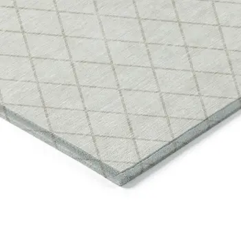 5' X 8' Ivory And Beige Geometric Washable Indoor Outdoor Area Rug