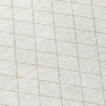 5' X 8' Ivory And Beige Geometric Washable Indoor Outdoor Area Rug