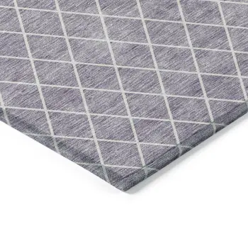 10' X 14' Lavender And Ivory Geometric Washable Indoor Outdoor Area Rug