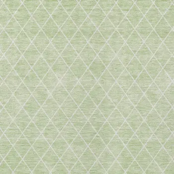 3' X 5' Mint Green And Ivory Geometric Washable Indoor Outdoor Area Rug