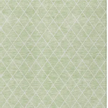 8' X 10' Mint Green And Ivory Geometric Washable Indoor Outdoor Area Rug