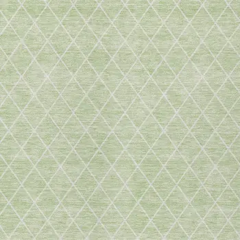 10' X 14' Mint Green And Ivory Geometric Washable Indoor Outdoor Area Rug