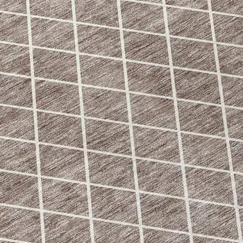 8' Taupe And Ivory Round Geometric Washable Indoor Outdoor Area Rug