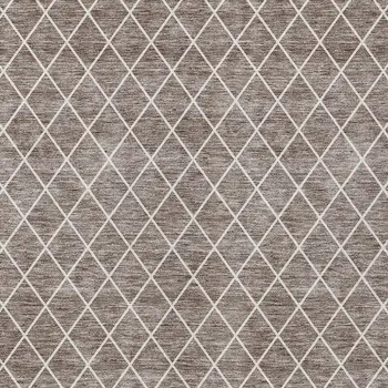 10' X 14' Taupe And Ivory Geometric Washable Indoor Outdoor Area Rug
