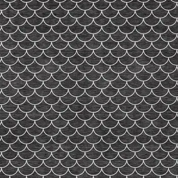 9' X 12' Black And Ivory Geometric Washable Indoor Outdoor Area Rug