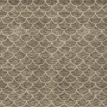 3' X 5' Brown And Beige Geometric Washable Indoor Outdoor Area Rug
