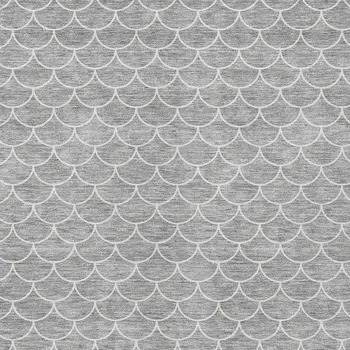 10' X 14' Gray And Ivory Geometric Washable Indoor Outdoor Area Rug