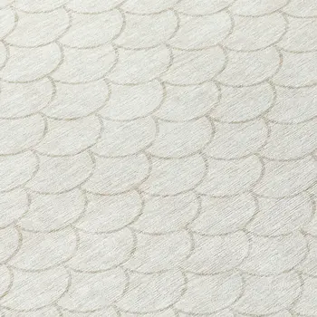 8' Ivory And Beige Round Geometric Washable Indoor Outdoor Area Rug