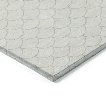 8' X 10' Ivory And Beige Geometric Washable Indoor Outdoor Area Rug