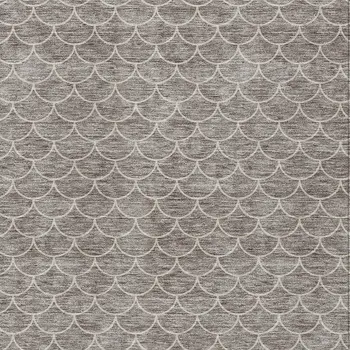 3' X 5' Taupe And Beige Geometric Washable Indoor Outdoor Area Rug