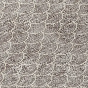 8' Taupe And Beige Round Geometric Washable Indoor Outdoor Area Rug