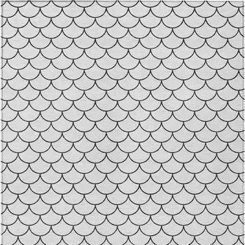9' X 12' White And Black Geometric Washable Indoor Outdoor Area Rug