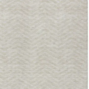 8' X 10' Beige And Gray Chevron Washable Indoor Outdoor Area Rug