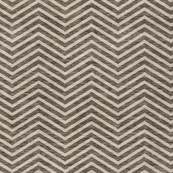10' X 14' Brown And Beige Chevron Washable Indoor Outdoor Area Rug