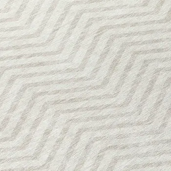 8' Ivory And Beige Round Chevron Washable Indoor Outdoor Area Rug