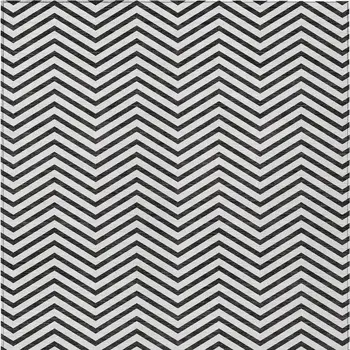 10' X 14' White And Black Chevron Washable Indoor Outdoor Area Rug