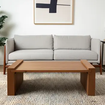 48" Natural Solid Wood Sled Coffee Table