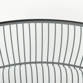 30" Black and Clear Glass and Iron Round Frame Coffee Table