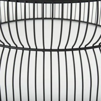 30" Black and Clear Glass and Iron Round Frame Coffee Table