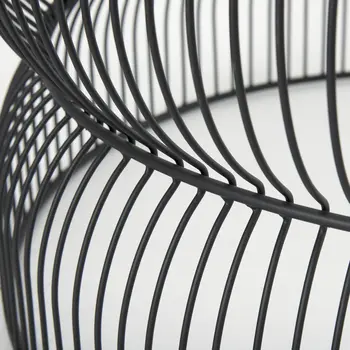 30" Black and Clear Glass and Iron Round Frame Coffee Table