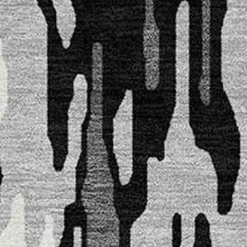 10' X 14' Gray Black And Ivory Striped Washable Indoor Outdoor Area Rug