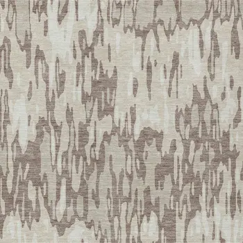 3' X 5' Ivory Beige And Brown Striped Washable Indoor Outdoor Area Rug