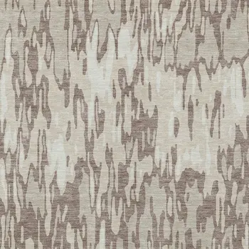 5' X 8' Ivory Beige And Brown Striped Washable Indoor Outdoor Area Rug