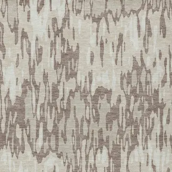 10' X 14' Ivory Beige And Brown Striped Washable Indoor Outdoor Area Rug