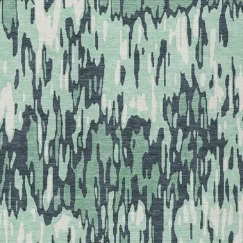 3' X 5' Sage Black And Ivory Striped Washable Indoor Outdoor Area Rug