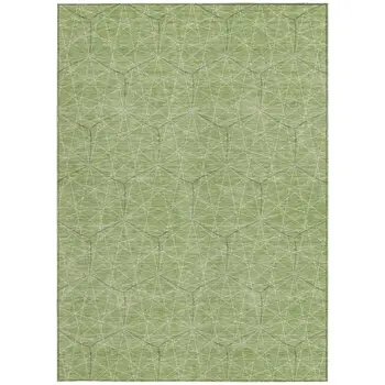 3' X 5' Green Black And Ivory Geometric Washable Indoor Outdoor Area Rug